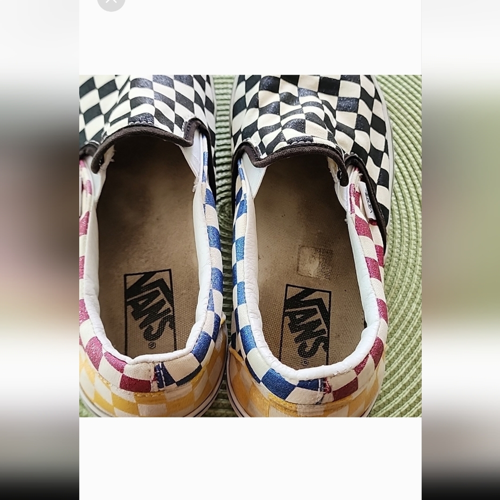 Glitter Multi Check Vans